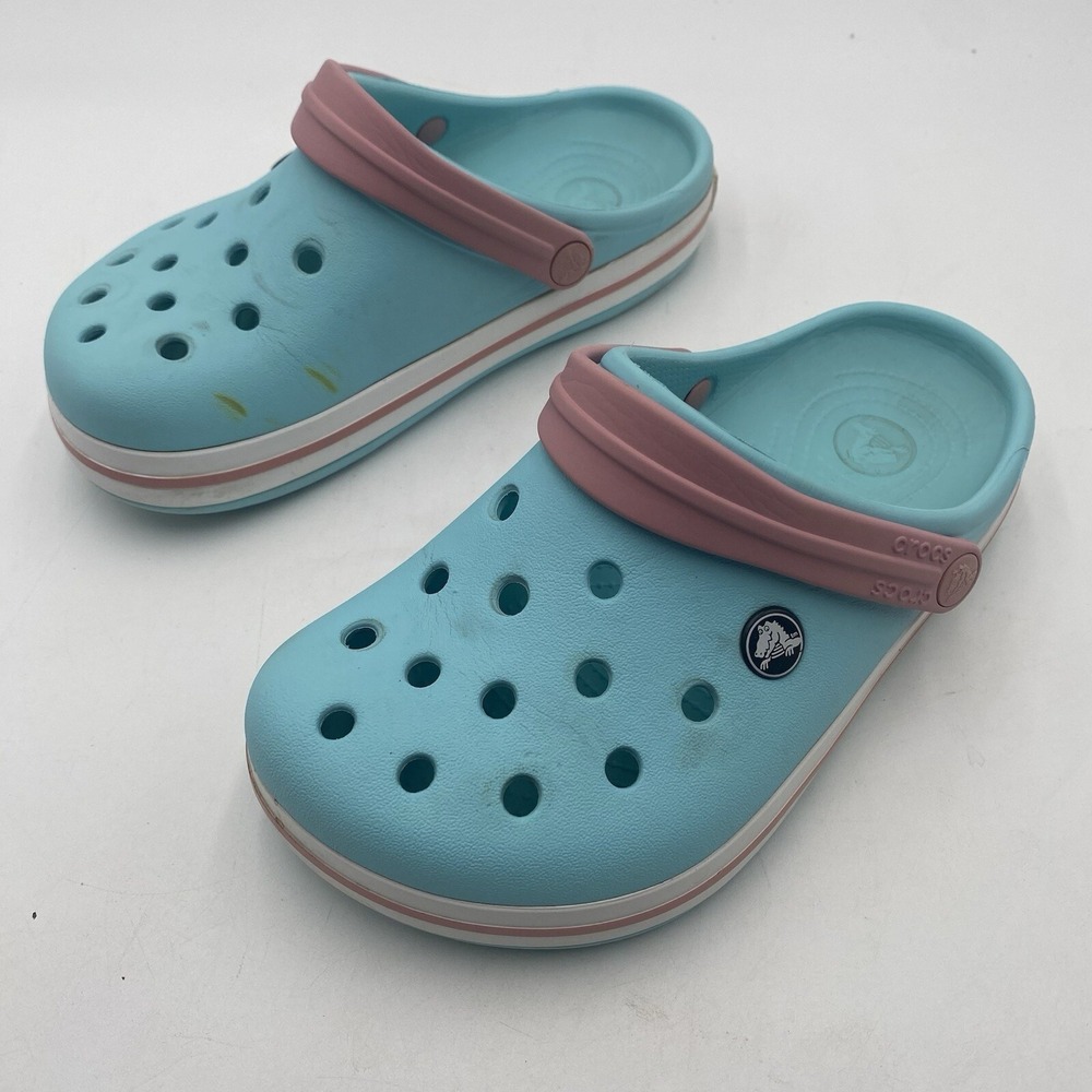 Crocs J3 Crocband Clogs Ice Blue Pink Slip-on Sandals Shoes‎ Kids Unisex